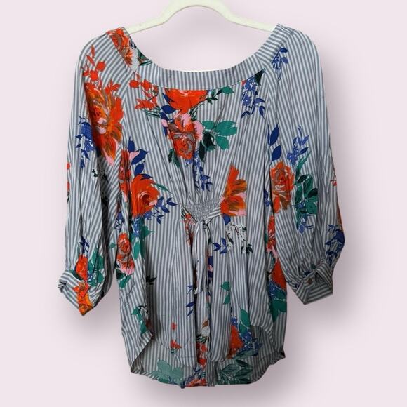 Anthropologie Maeve “Lilorne” Floral Print Tie Button Blouse - Picture 4 of 7